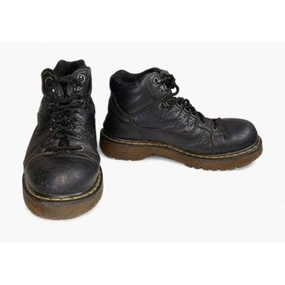Dr Martens Mens Size 11 Boots Black Leather 8699 Lace Up Doc Martens Scuffed